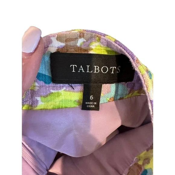 Talbots Women's Pastel Purple Floral A-Line Knee Length Skirt Size 6 - Picture 4 of 4